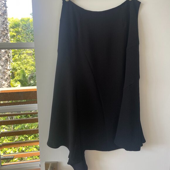 Drama Black Midi Skirt with Side‎ Zipper, Size 12, Style 341-330 - Picture 1 of 6